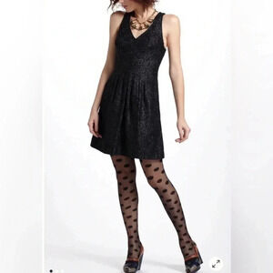 Leifsdottir Lingonberry Black V neck lace dress size 4